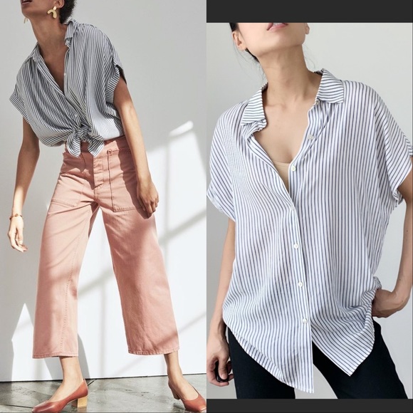 Tops - Ultra soft  stripes blouse top with collar